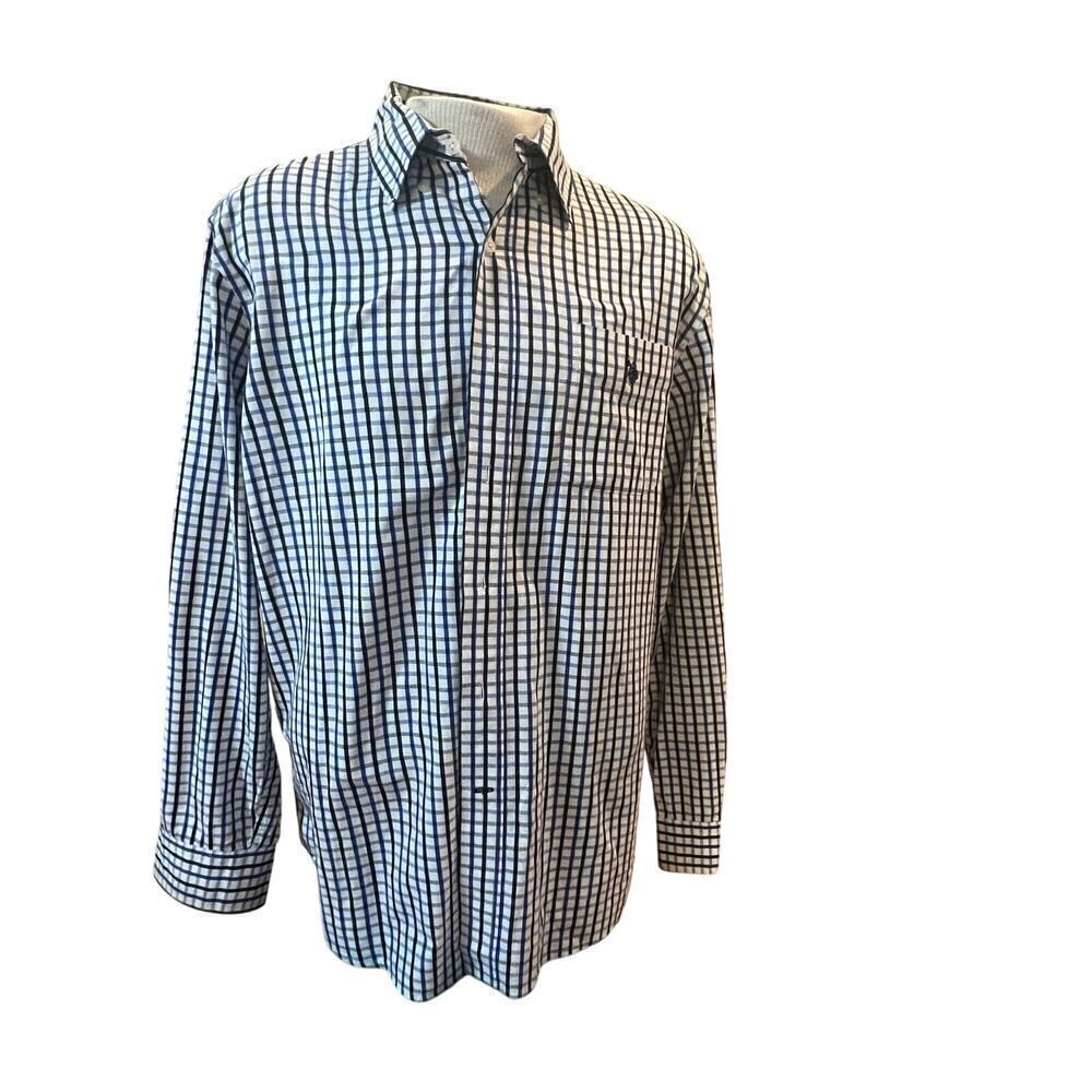 US POLO ASSN LONG SLEEVE PLAID BUTTON UP MENS SIZE LARGE